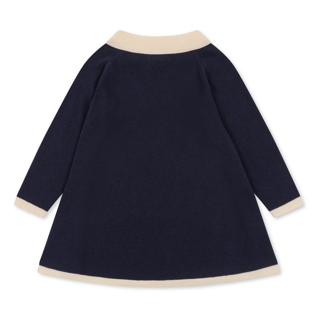 Robe Col Claudine Tricot Coton Bio Venton | Bleu marine