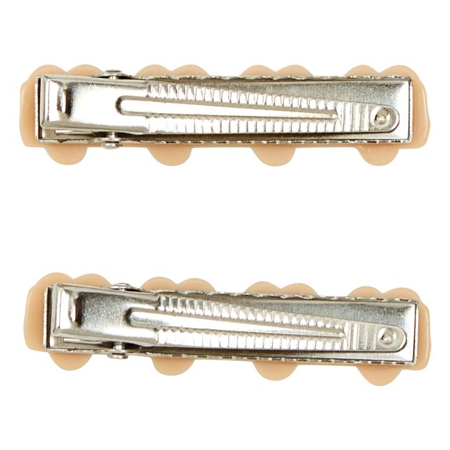Lot 2 Barrettes Fleurs | Beige
