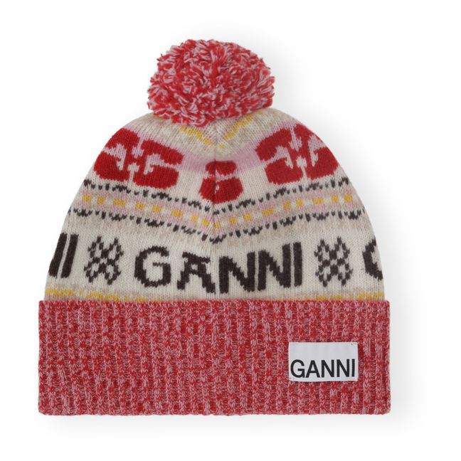 Recycled Wool Graphic Hat | Rosso