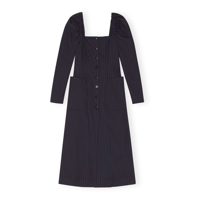 Robe Stretch Rayures Matières Recyclées | Bleu marine