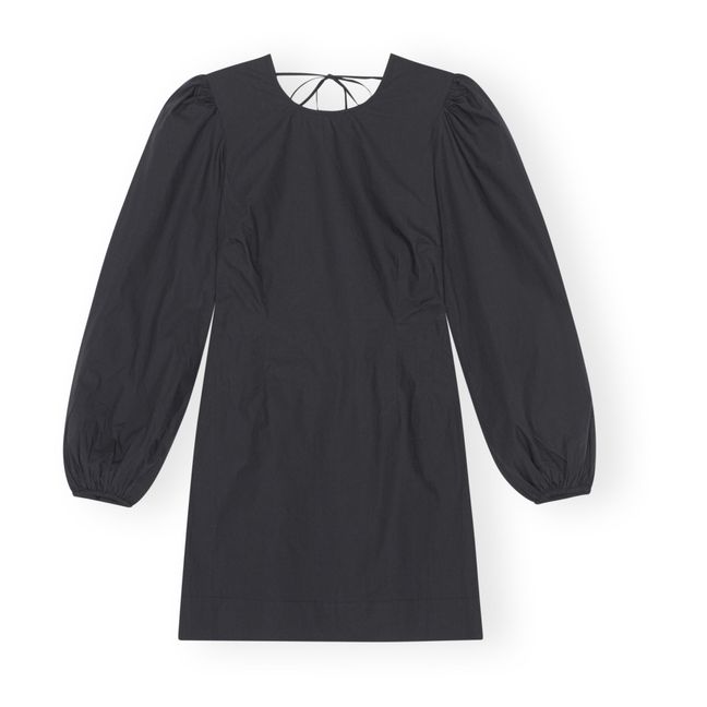 Robe Dos Nu Popeline de Coton Bio | Noir