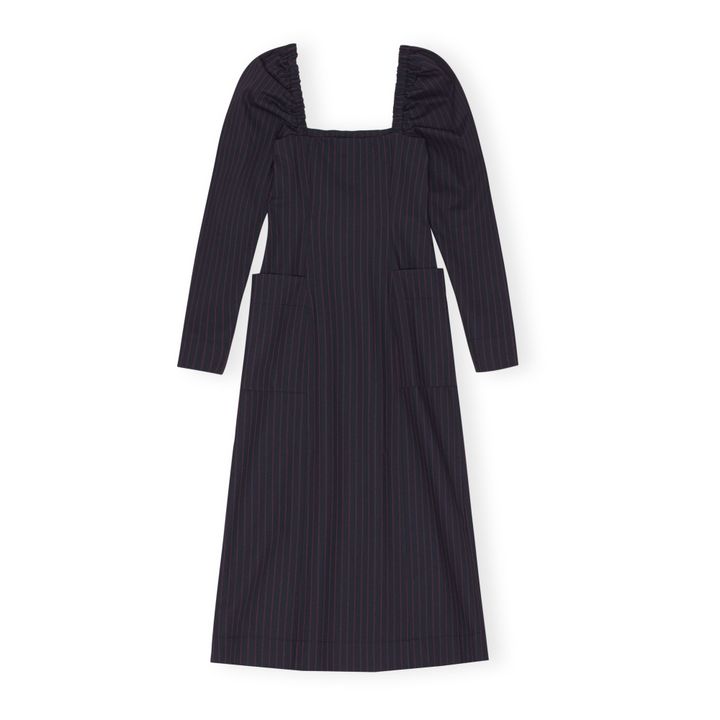 Striped Recycled Materials Stretch Dress | Navy blue- Product image n°4
