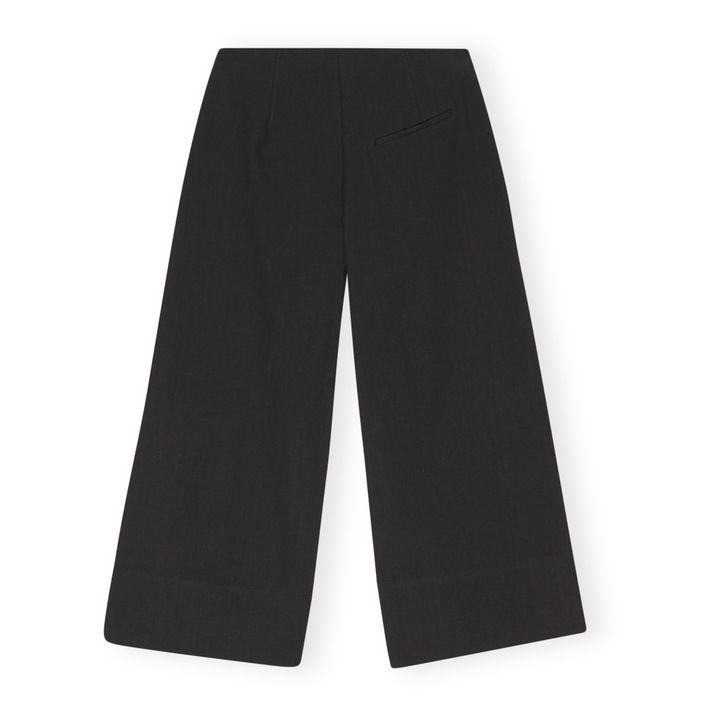Organic Cotton Suiting Wide Leg Pants | Nero- Immagine del prodotto n°4