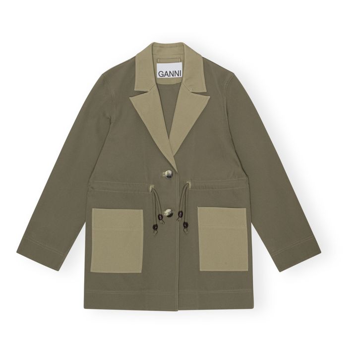 Heavy Twill Jacket Recycled Materials | Khaki- Product image n°0