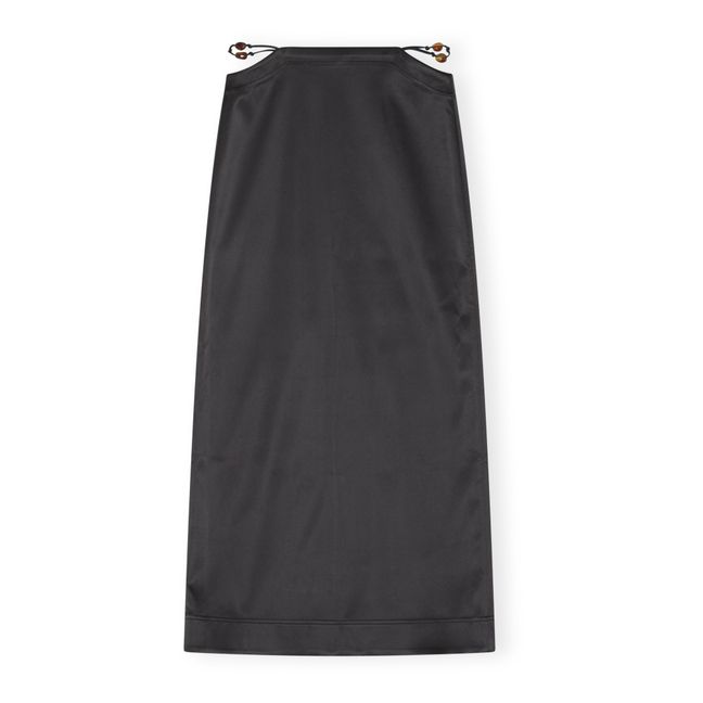 Jupe Maxi Double Satin Recyclé | Noir