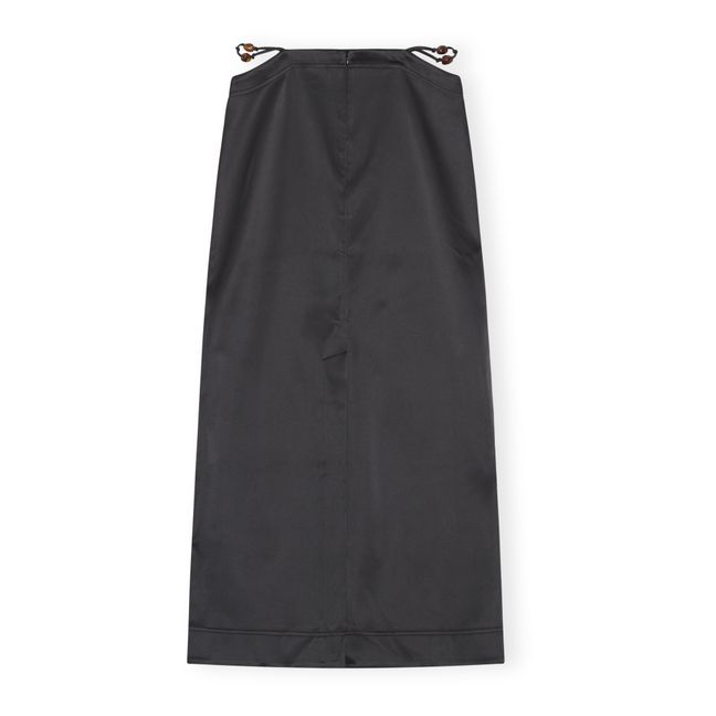 Double Satin Recycled Maxi Skirt | Black