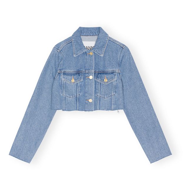 Veste Crop Trucker Coton Bio | Light Blue
