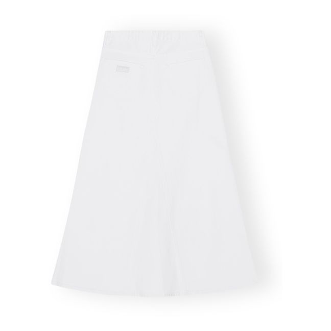 Jupe Double Fly Denim Coton Bio | Blanc