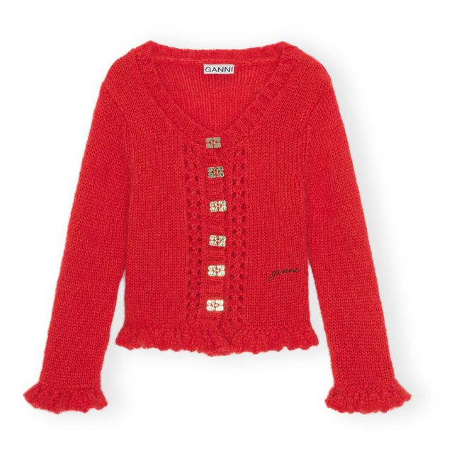 Cardigan Mohair | Rosso