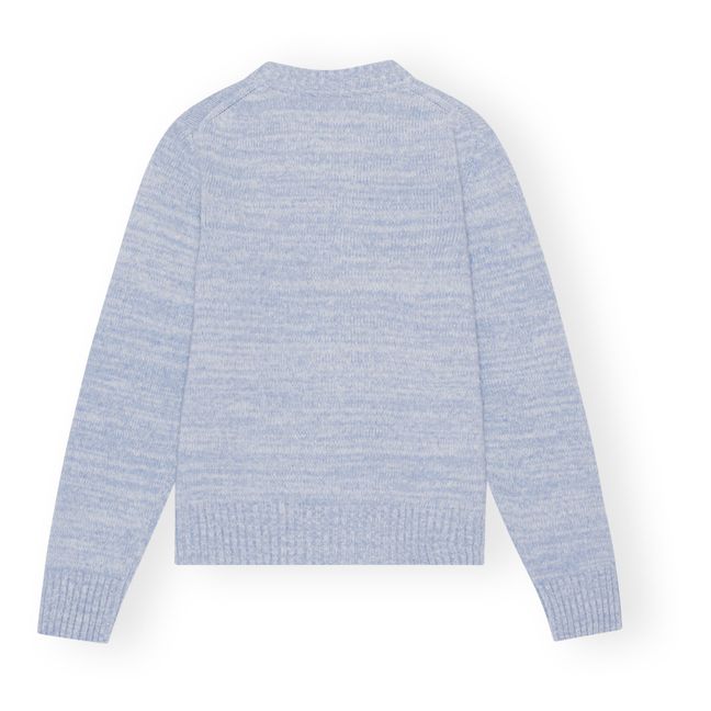 Jersey de lana reciclada con gráfico de mariposa | Azul Glaciar