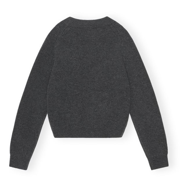 Cardigan Solid Alpaga et Laine Mérinos | Nero carbone