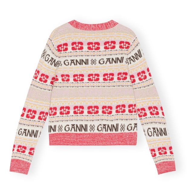 Cardigan Logo Laine Recyclée | Rosso