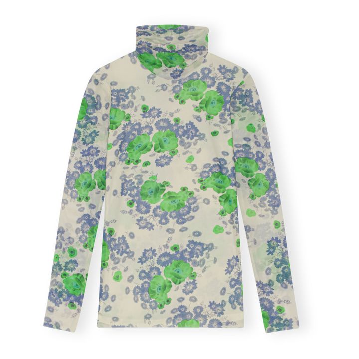 Printed turtleneck T-shirt Recycled materials | Verde- Immagine del prodotto n°0