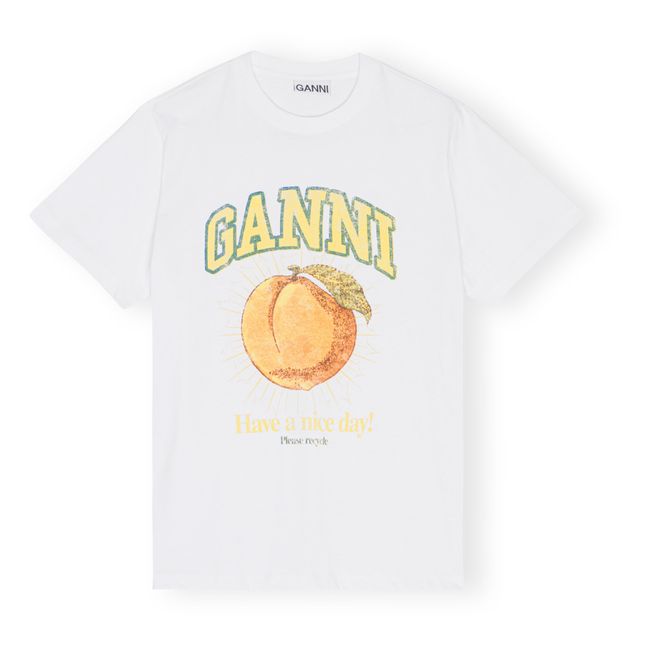 T-shirt Peach Relaxed Basic Coton Bio | Blanc