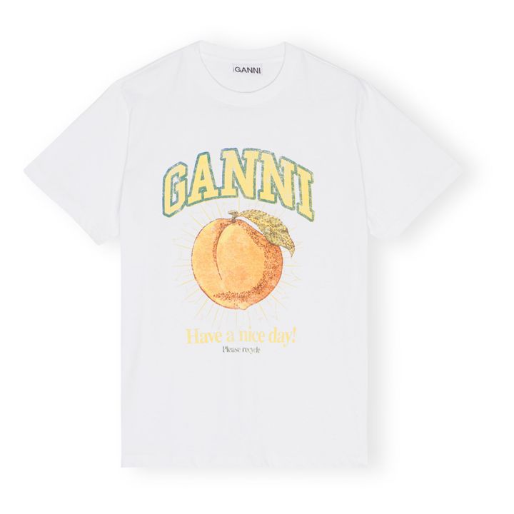 T-shirt, modello: Peach Relaxed Basic, in cotone bio | Bianco- Immagine del prodotto n°0