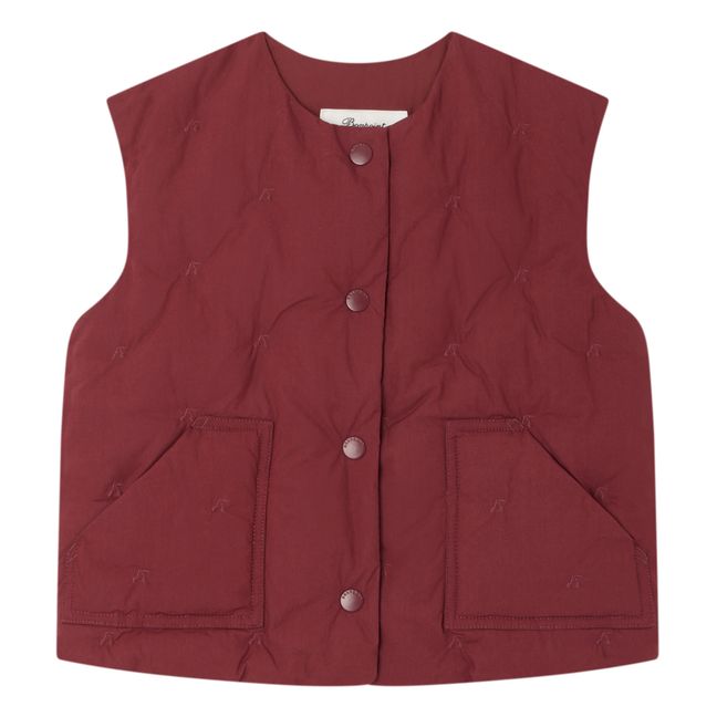 Daila Organic Cotton Sleeveless Hooded Padded Jacket | Bordeaux