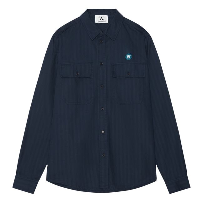 Chemise Carson Herringbone  | Bleu marine