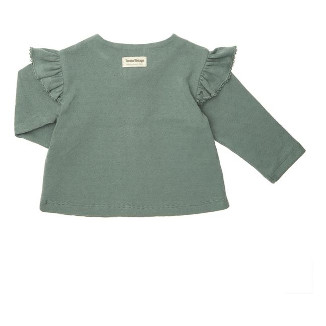 Jersey Frill Baby Jacket | Verde