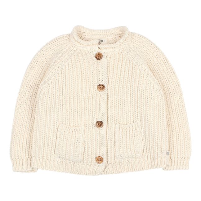 Organic Cotton Pocket Cardigan | Ecru