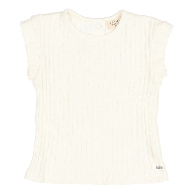 T-Shirt Côtelé | Ecru