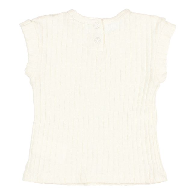 T-Shirt Côtelé | Ecru