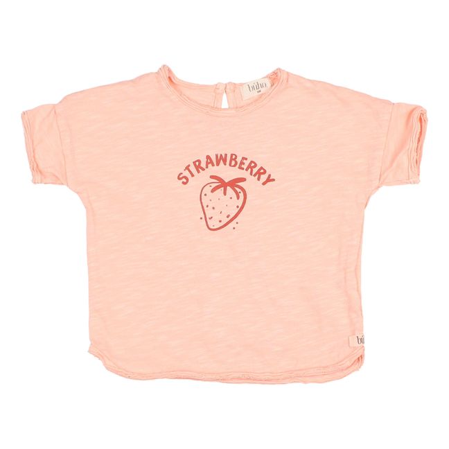 T-Shirt Fragola in cotone organico per nenonati | Pesca