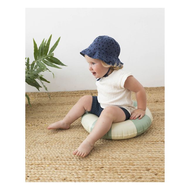 Gorro de algodón orgánico para bebé con estampado animal print | Azul Marino