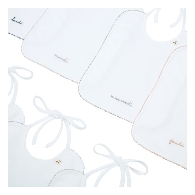 Coffret Semainier Bavoirs | Ecru