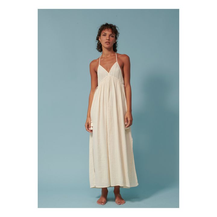 Bari Cotton Gauze Dress | Ecru- Immagine del prodotto n°1