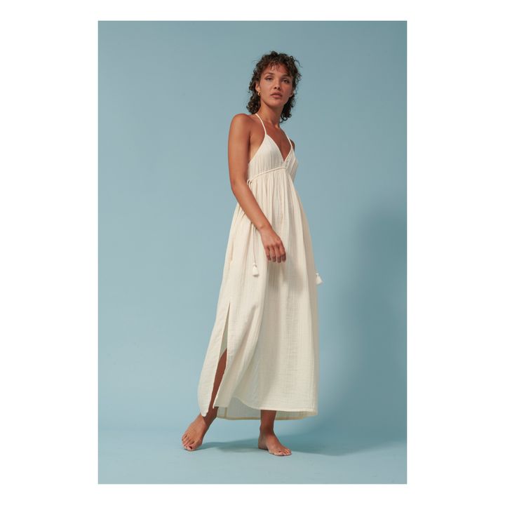 Bari Cotton Gauze Dress | Ecru- Immagine del prodotto n°2