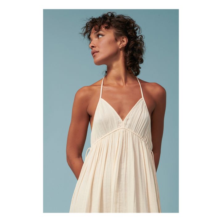 Bari Cotton Gauze Dress | Ecru- Immagine del prodotto n°3