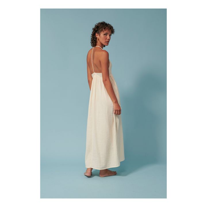 Bari Cotton Gauze Dress | Ecru- Immagine del prodotto n°4