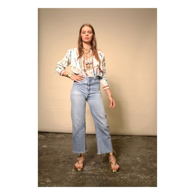 Khadi Cotton Tie-Dye Blouse | Naranja