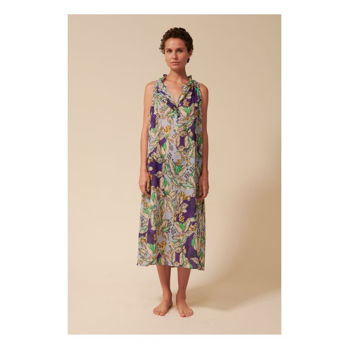 Denize Flower Dress | Viola- Immagine del prodotto n°1