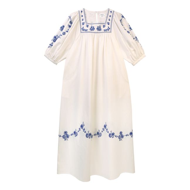 Kleid Crocus Stickerei | Weiß
