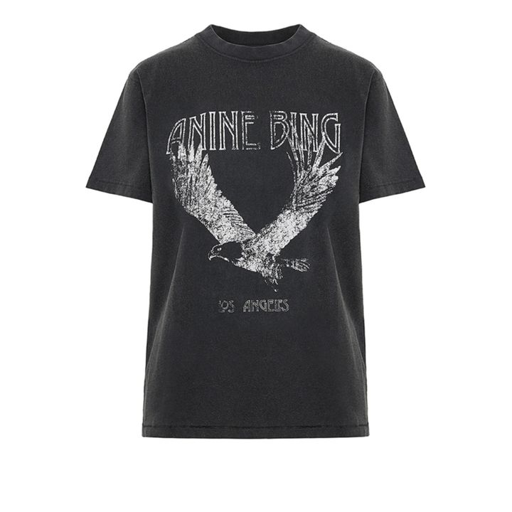 Lili Eagle organic cotton T-shirt | Washed Black- Imagen del producto n°0