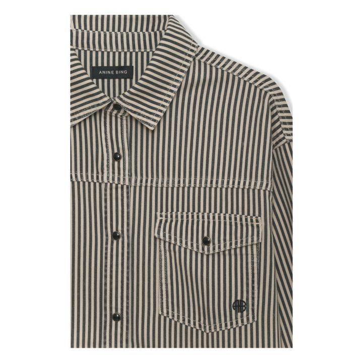 Giacca-camicia, modello: Sloan, a righe | Nero- Immagine del prodotto n°3