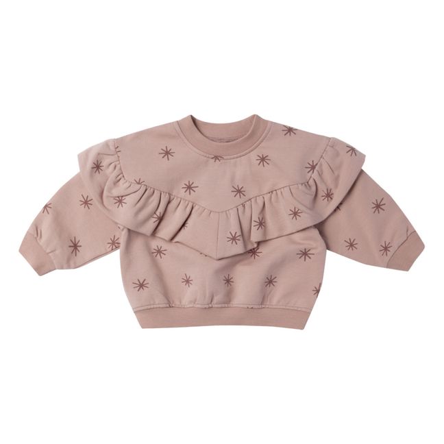 Sweat Coton Bio à Volants | Rose