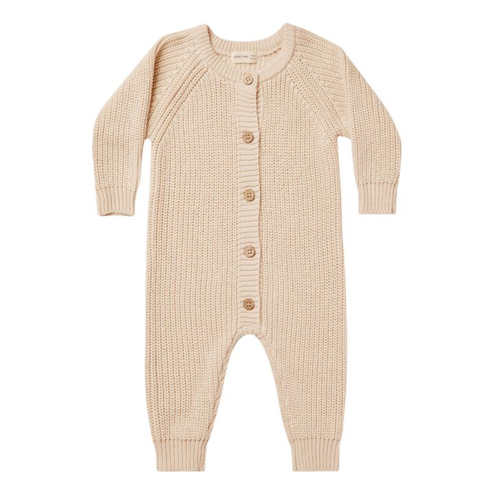 Organic Cotton Chunky Knit Jumpsuit | Pale pink- Product image n°0