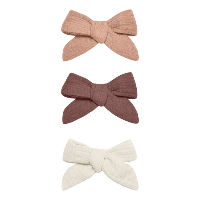 Pack of 3 Organic Cotton Hairclips | Pink