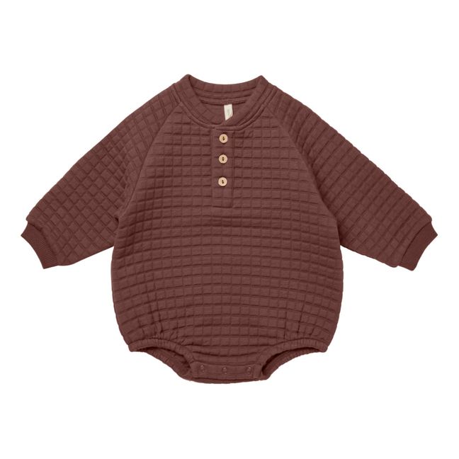 Quilted romper | Chocolate