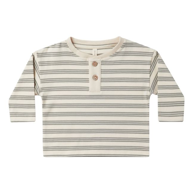 T-Shirt Coton Bio Jersey Rayé | Grün
