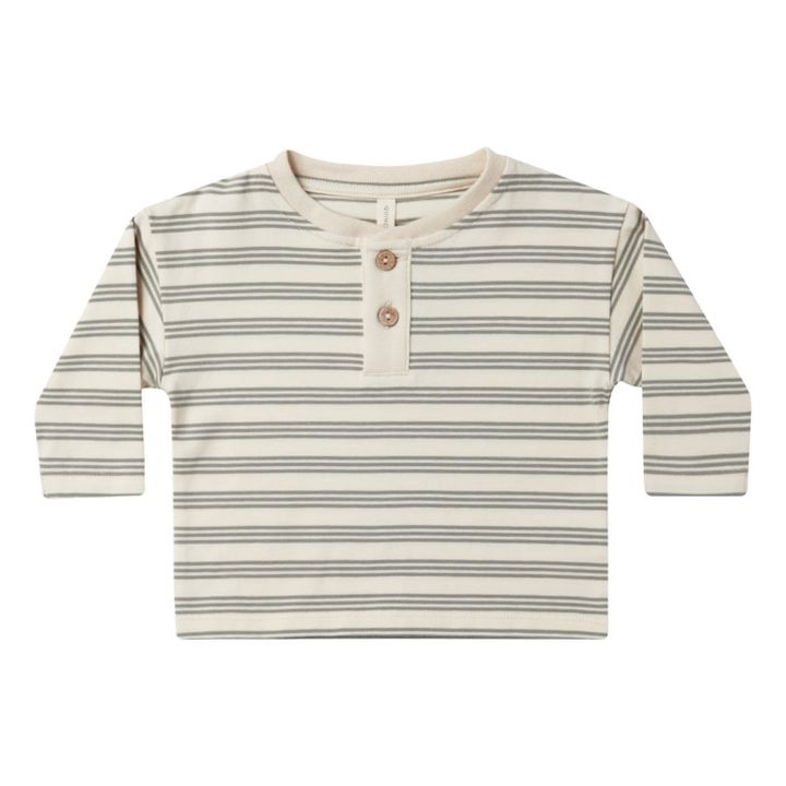 T-Shirt Coton Bio Jersey Rayé | Verde- Immagine del prodotto n°0