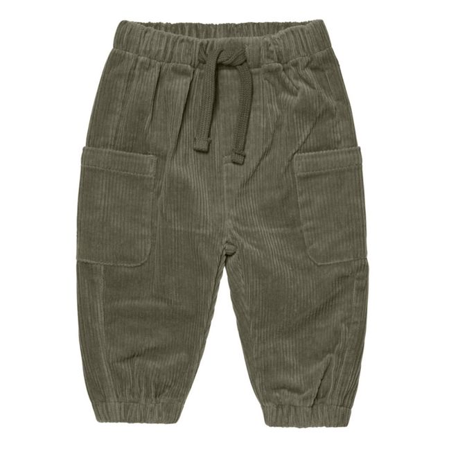 Pantalon en Velours Côtelé Luca | Vert foncé
