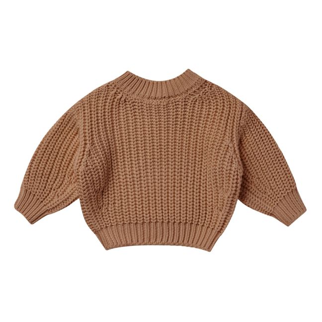 Organic Cotton Knitted Sweater | Camel