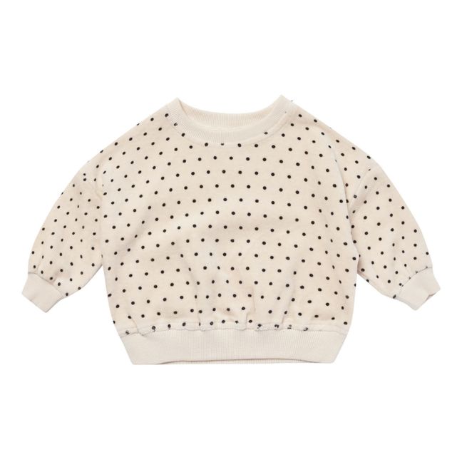 Sweat Coton Bio en Velours | Ecru
