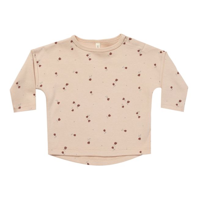 Camiseta estampada de algodón orgánico | Rosa Palo