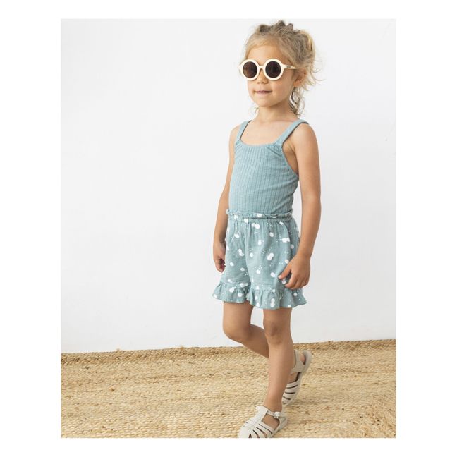 Combishort Bi-Matières Coton Bio Pommes | Sauge