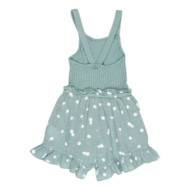 Combishort Bi-Matières Coton Bio Pommes | Sauge