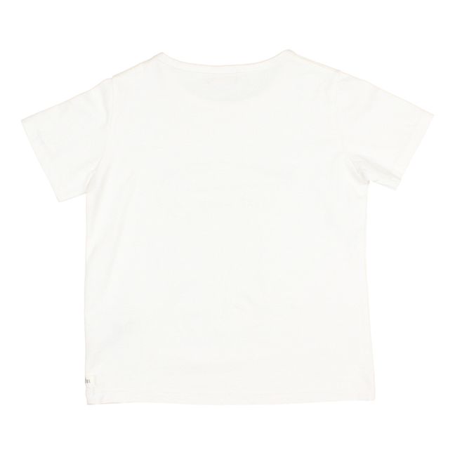 Camiseta algodón orgánico con estampado de cocodrilo | Blanco